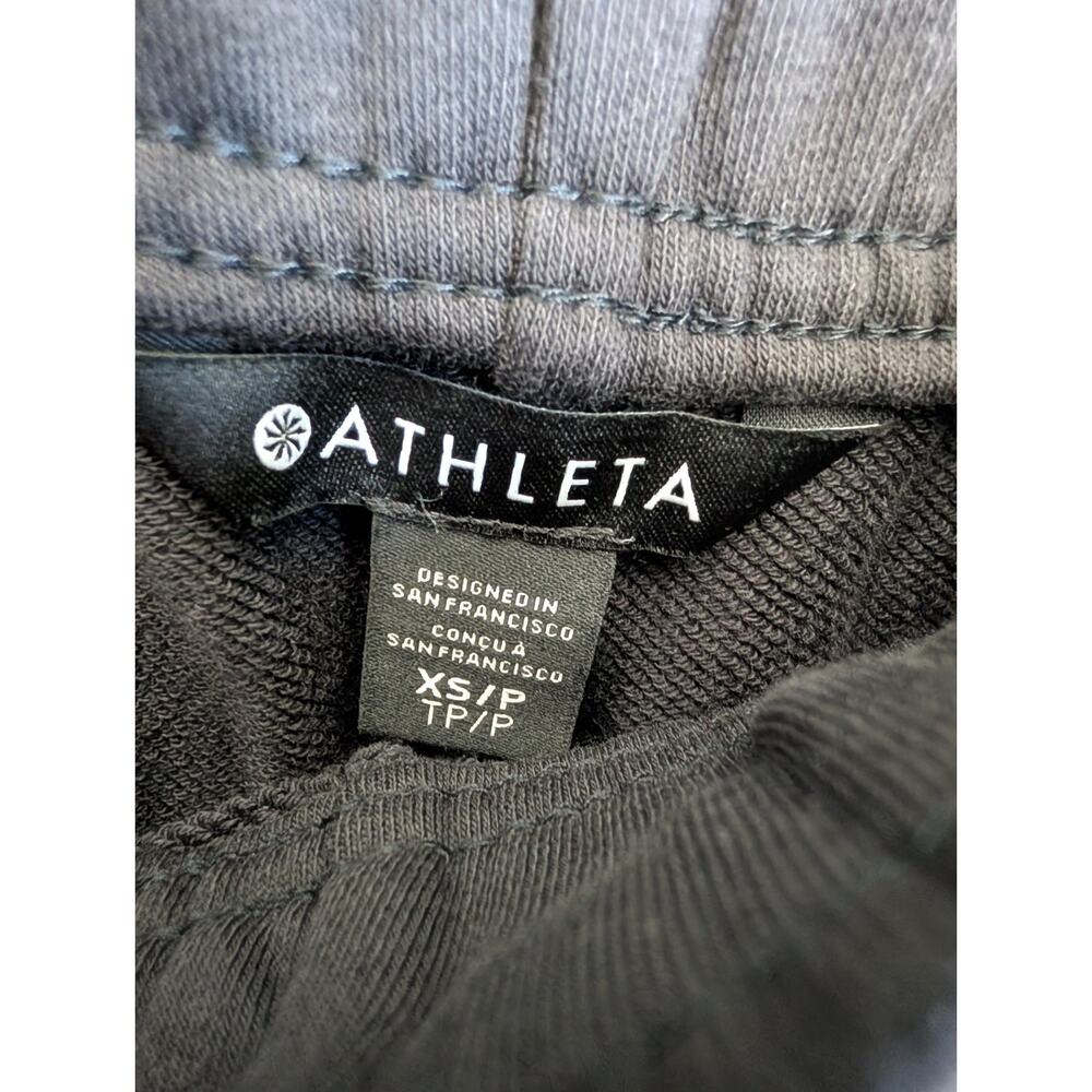 NWT Athleta Heavyweight Terry Pants Womens XS Black Drawstring Waist Wide Leg - Picture 3 of 4